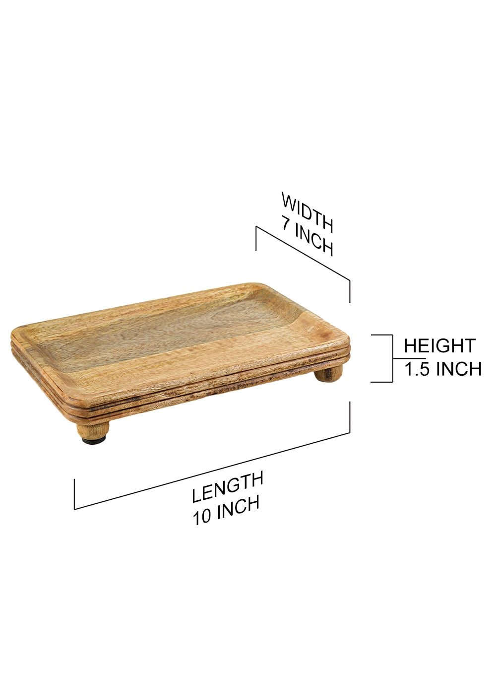 Natural Acacia Wood Tray, in 5 Shapes