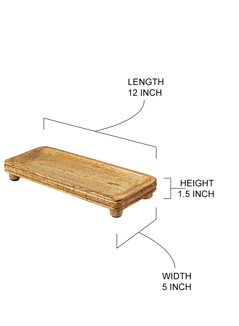 Natural Acacia Wood Tray, in 5 Shapes