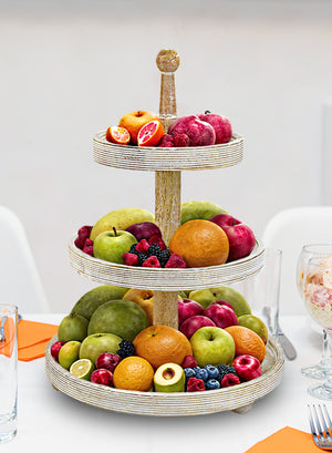 Orchid Stem Double Tier Serving Tray