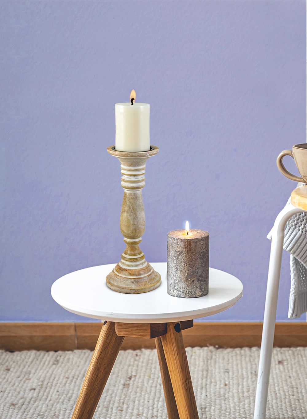 Natural Wood Pillar Candle Holder, in 2 Sizes