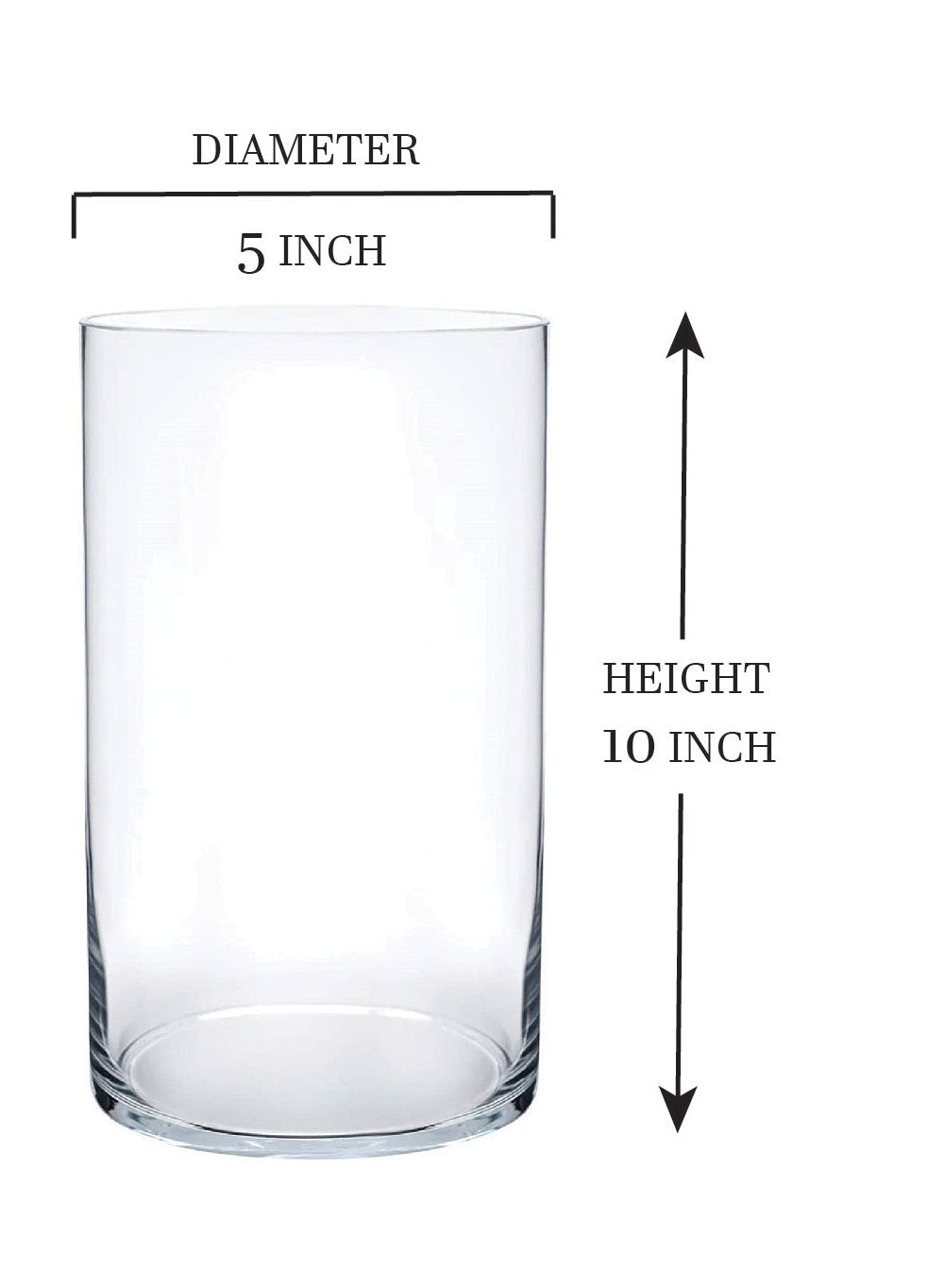 Serene Spaces Living Classic Glass Cylinder Vase, Use for Home Décor, Event Centerpieces and More, 3 Size Options