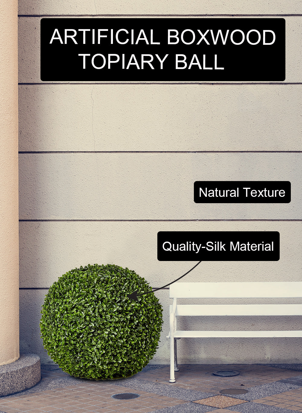 Artificial Boxwood Topiary Ball, in 3 Sizes