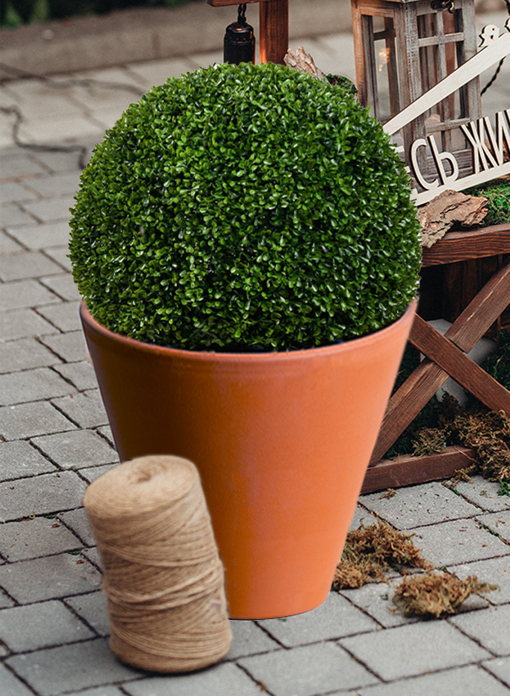 Artificial Boxwood Topiary Ball, in 3 Sizes