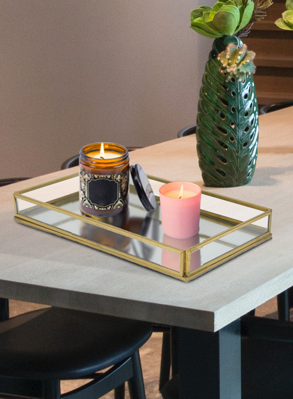 Gold Hexagon Glass Tea Light Holder, Available in 5 Designs