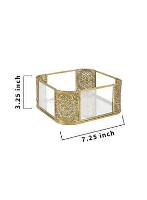 Gold Hexagon Glass Tea Light Holder, Available in 5 Designs