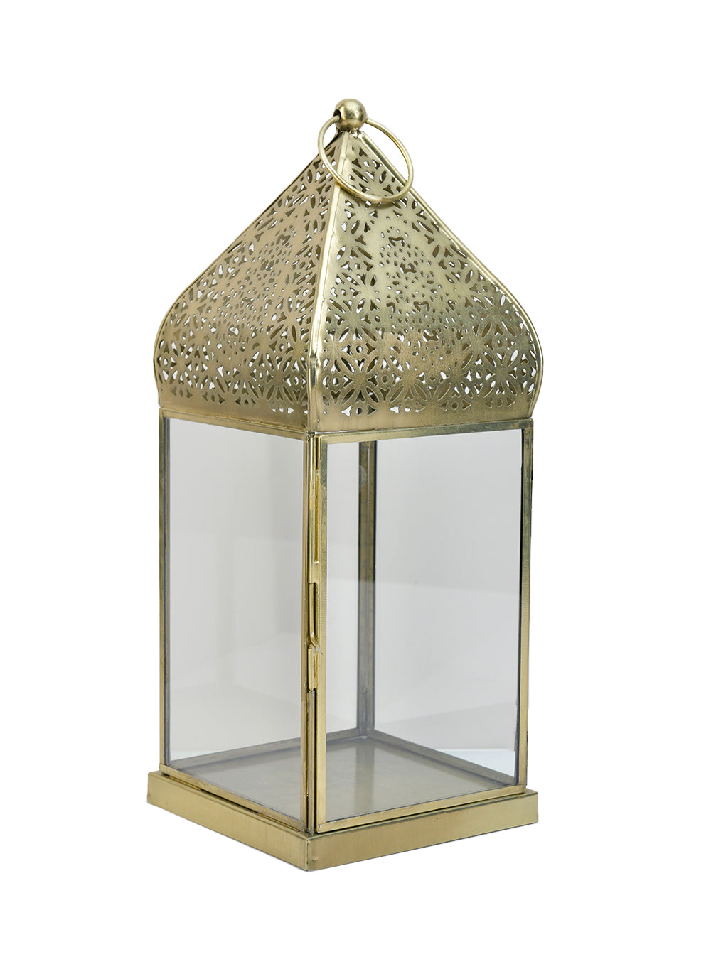 Gold Moroccan Metal Candle Lantern, in 2 Sizes and Material