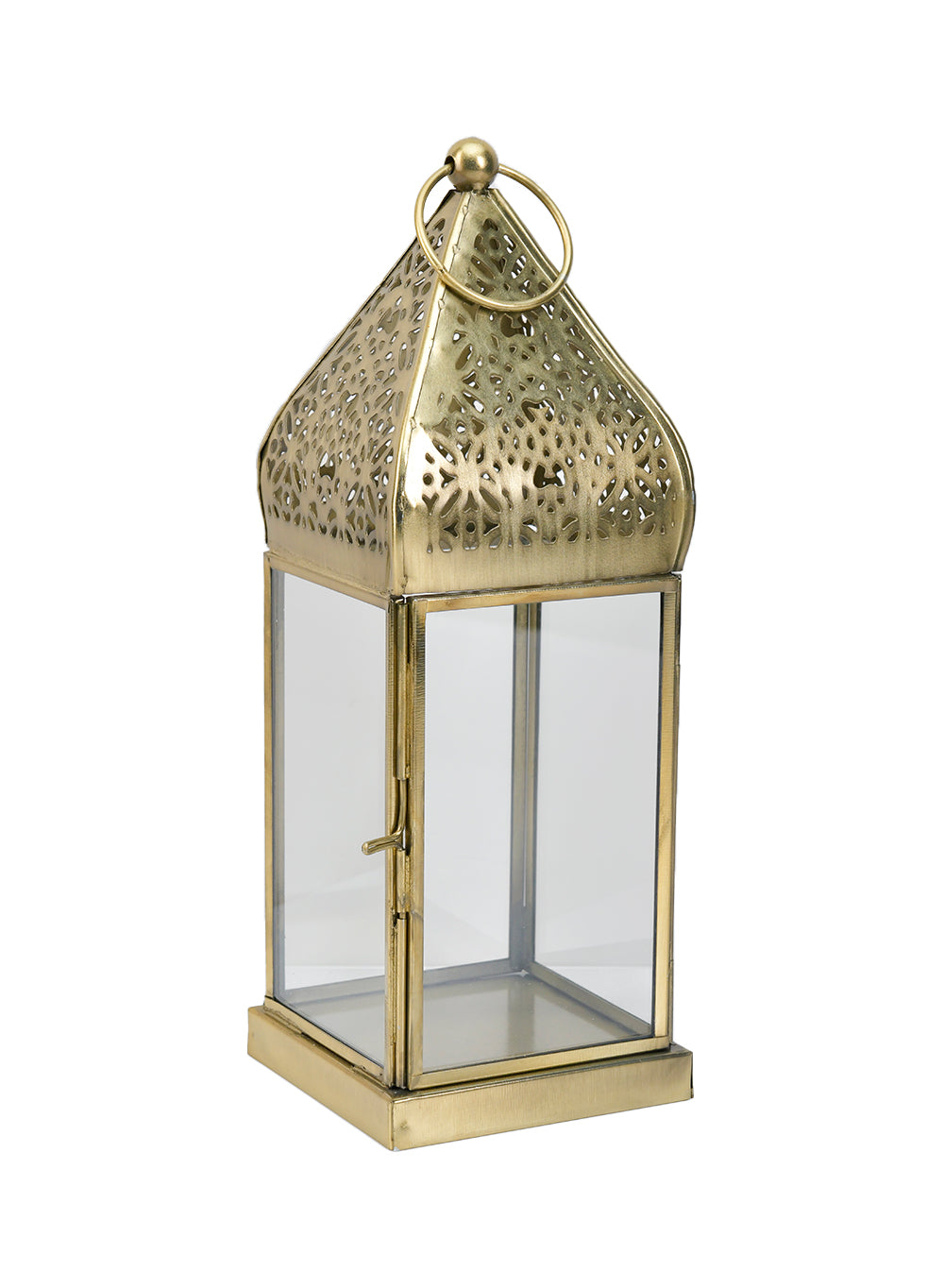 Gold Moroccan Metal Candle Lantern, in 2 Sizes and Material