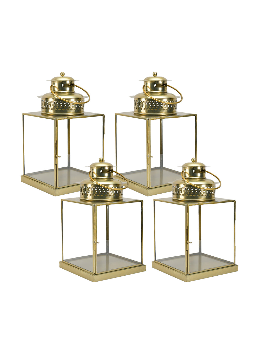 Gold Hexagon Glass Tea Light Holder, Available in 5 Designs