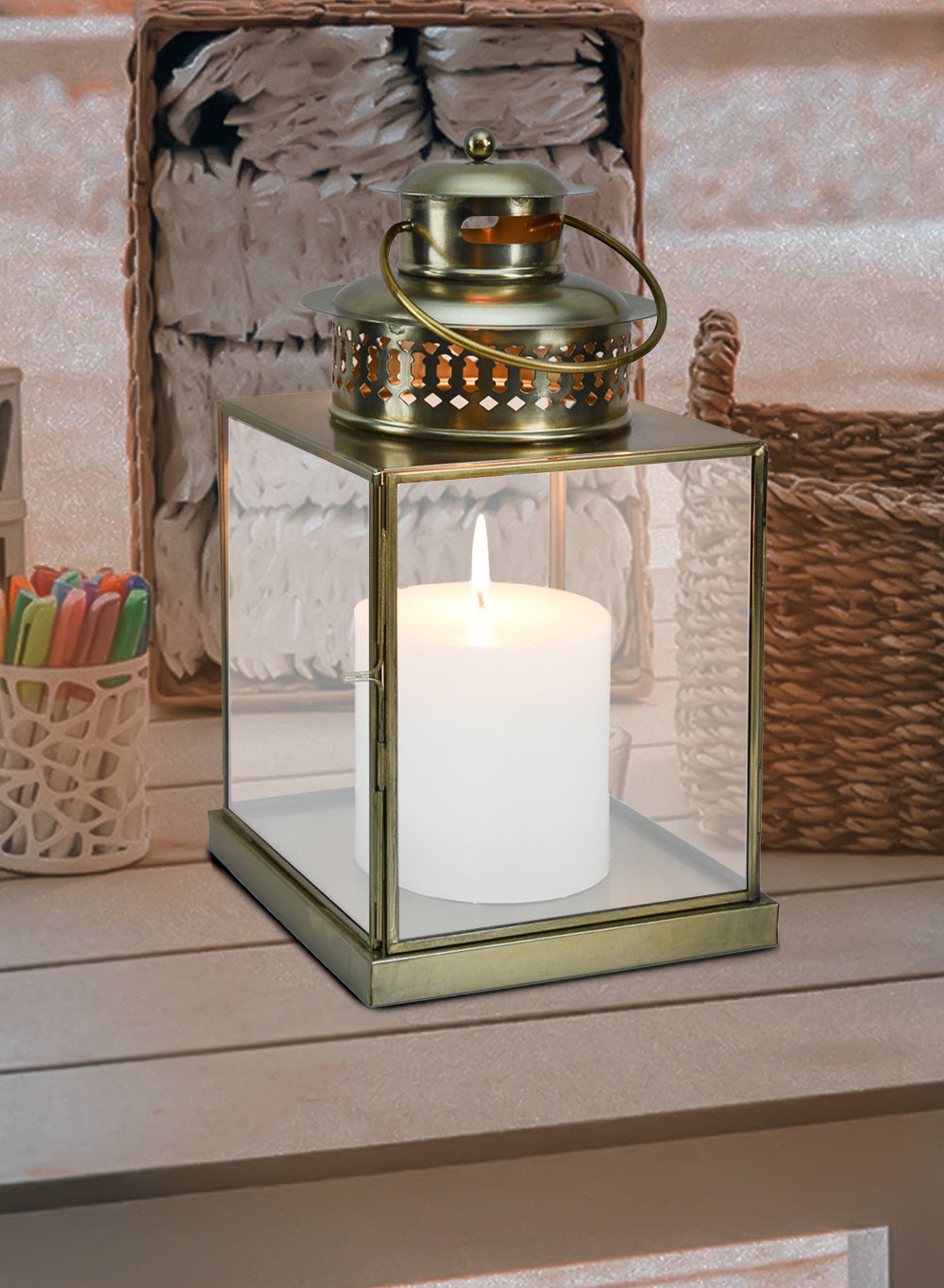 Gold Hexagon Glass Tea Light Holder, Available in 5 Designs