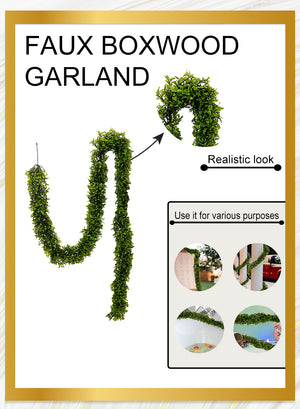 Artificial Green Boxwood Garland 5 ½ ft L