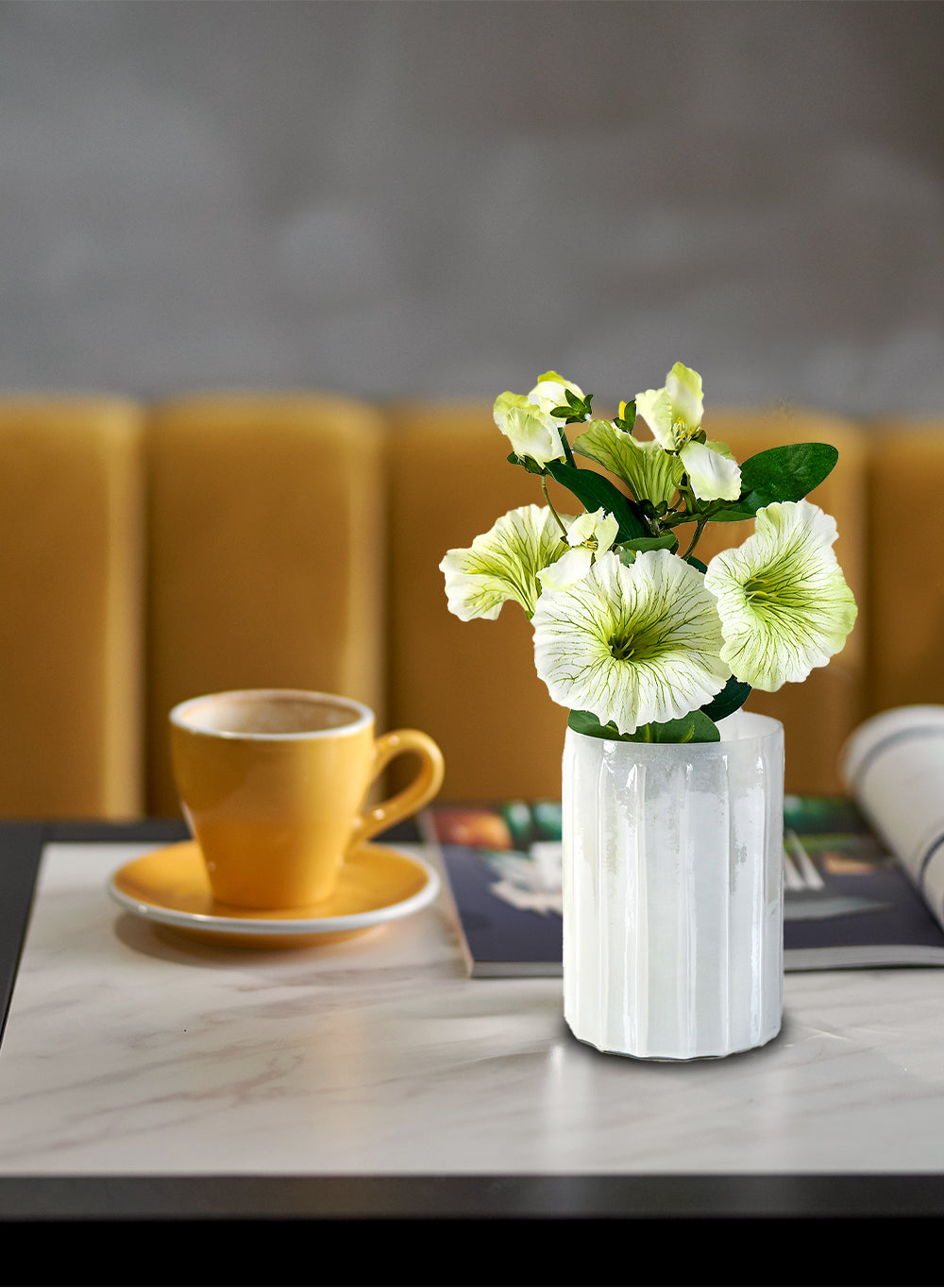 White Mercury Glass Vase, in 2 Sizes