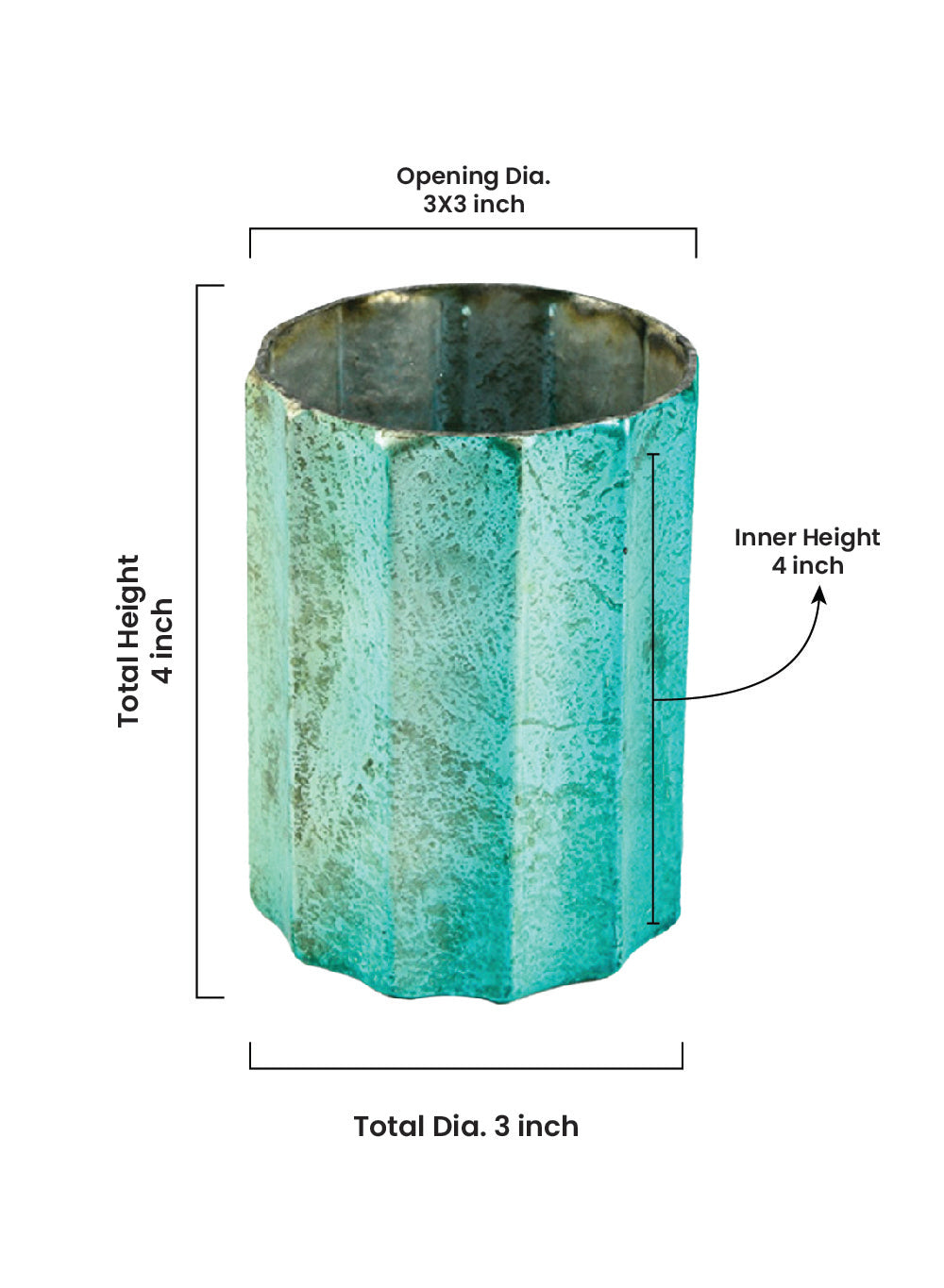 Ocean Teal Mercury Glass Vase, in 2 Sizes