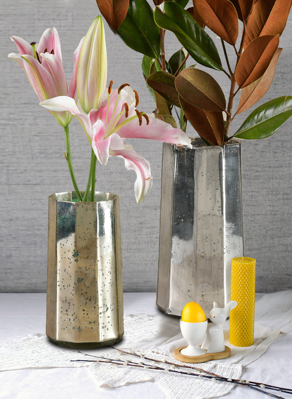 Marquis Mercury Glass Vase, In 2 Sizes