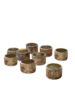 1.25" Ribbed Rustic Silver Candle Holder