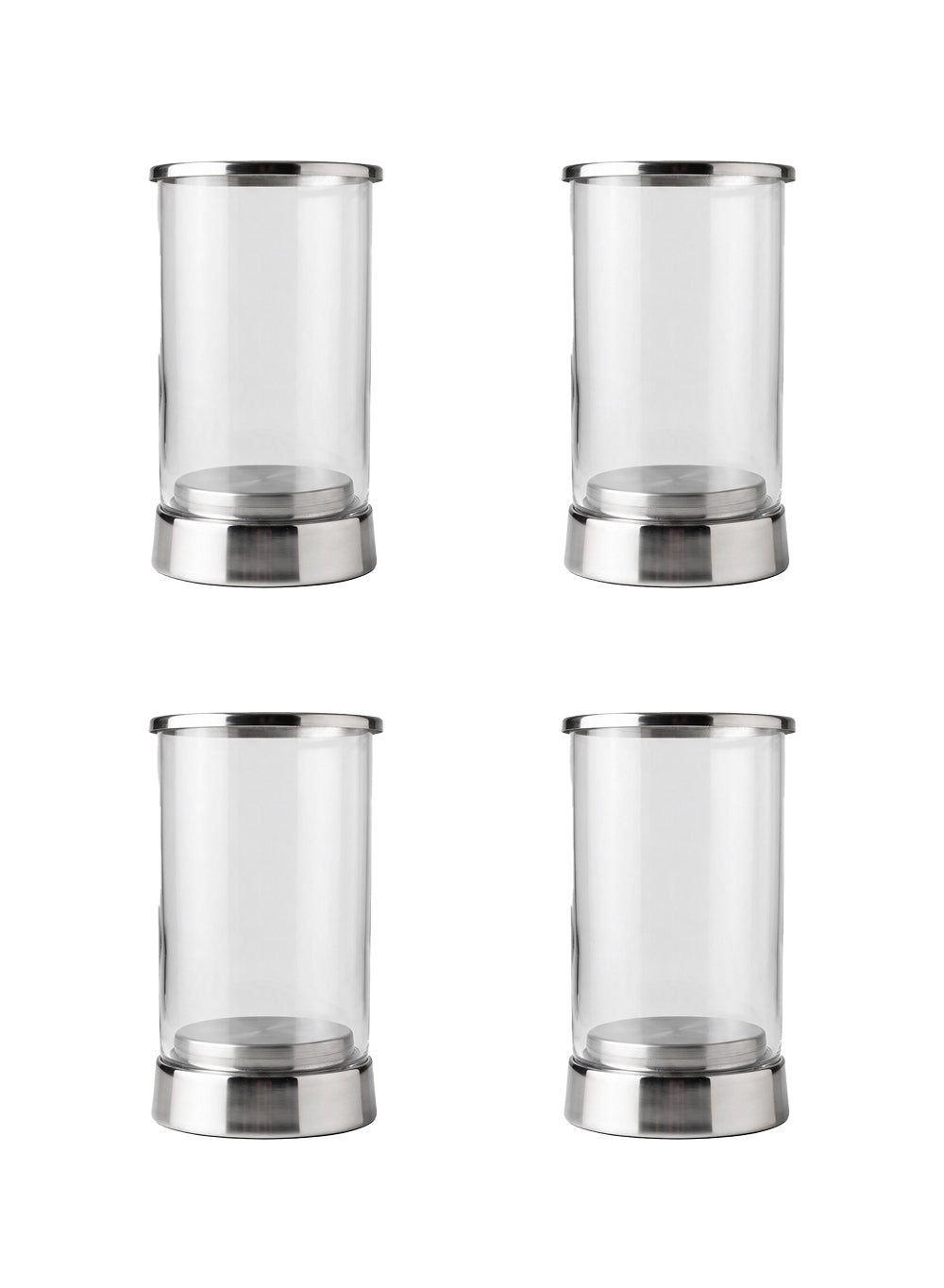 Gold Rimmed Glass Cylindrical Hurricane Collection