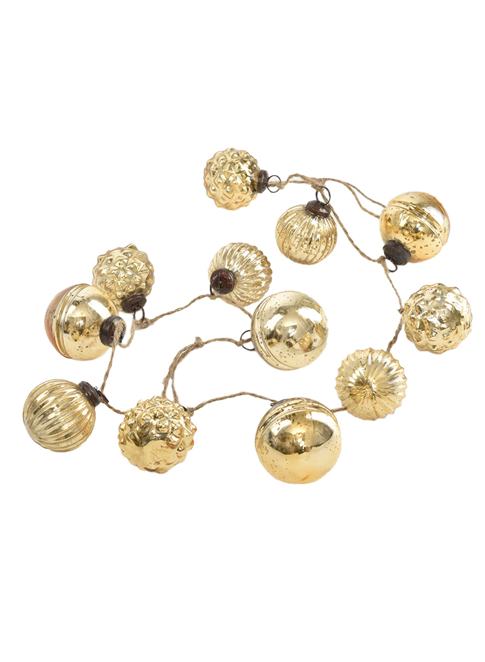 Gold Mercury Glass-Finish Ornament Garland - 43" Long