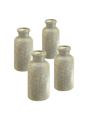 Gold Glittered Bud Vase - Stylish Flower Vases, In 2 Sets