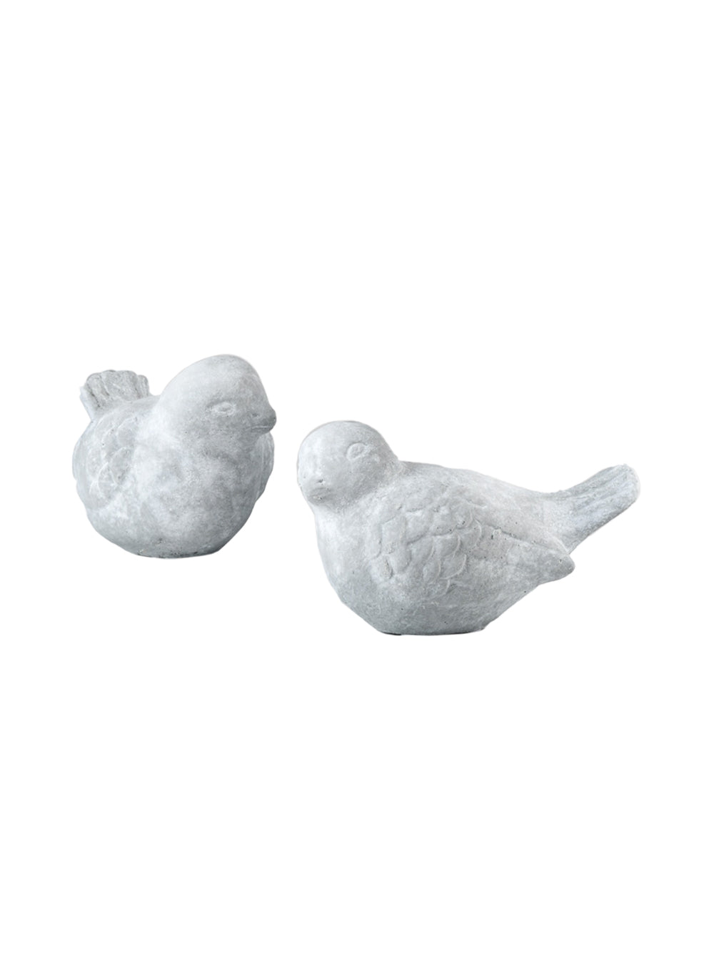 Mini Cement Resin Bird Sculpture, Set of 2 - 5" Long X 2.75" Wide X 3" Tall