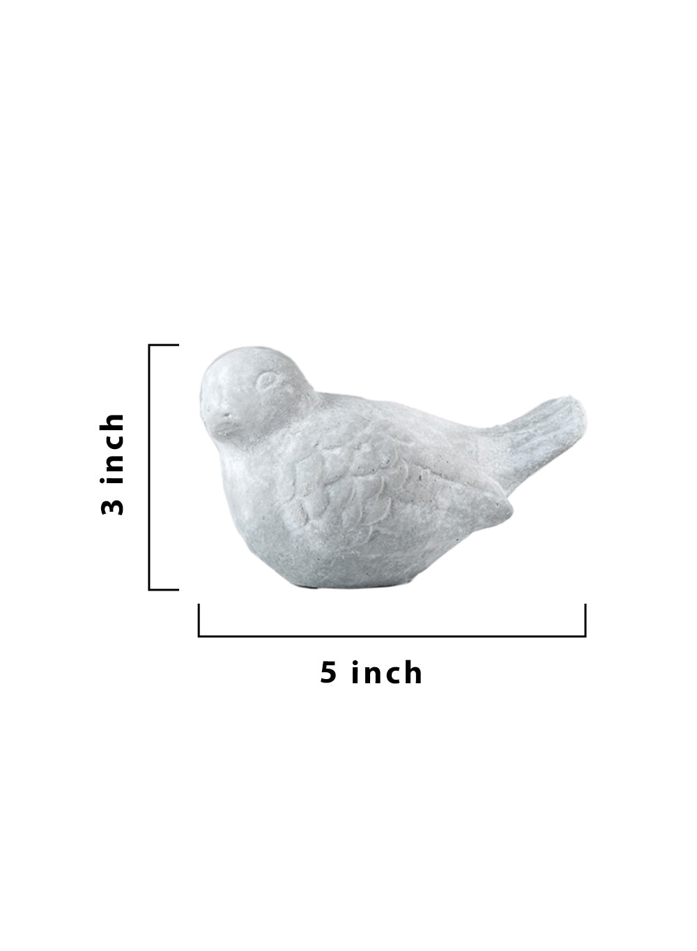 Mini Cement Resin Bird Sculpture, Set of 2 - 5" Long X 2.75" Wide X 3" Tall