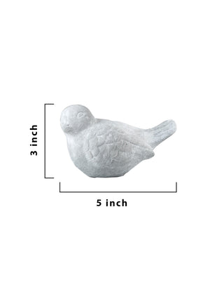 Mini Cement Resin Bird Sculpture, Set of 2 - 5" Long X 2.75" Wide X 3" Tall