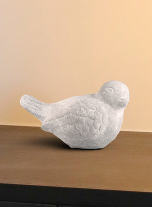Mini Cement Resin Bird Sculpture, Set of 2 - 5" Long X 2.75" Wide X 3" Tall