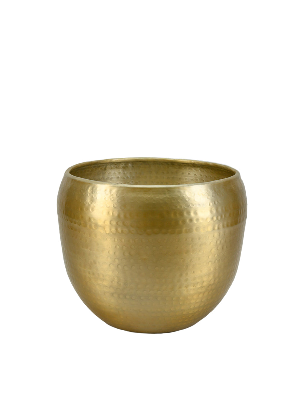 Brass-Look Aluminum Cachepot - in 2 Sizes