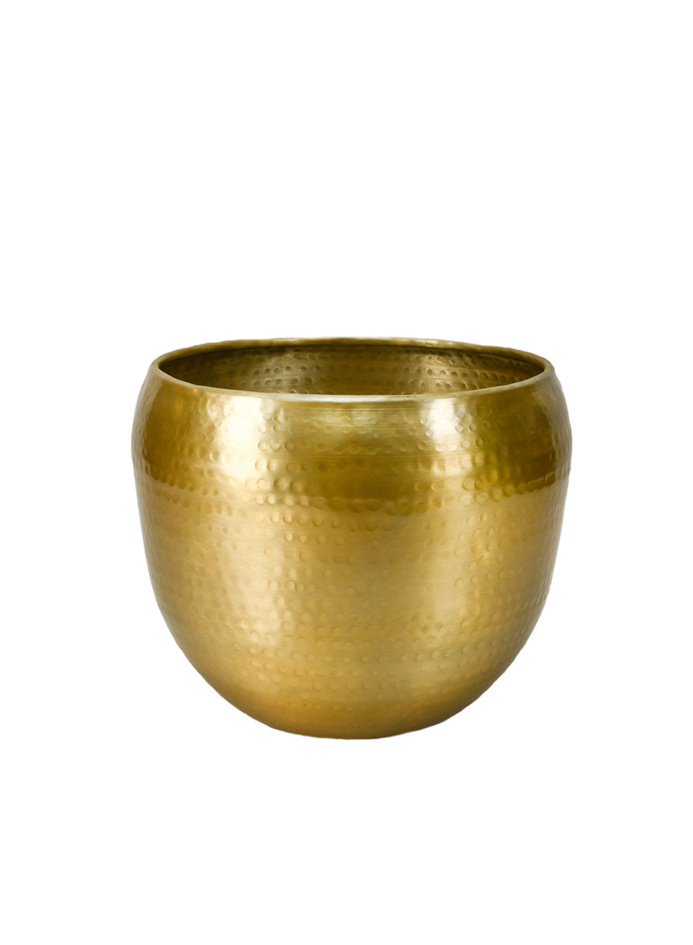 Brass-Look Aluminum Cachepot - in 2 Sizes