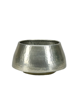Silver Hammered Aluminum Cachepot, in 2 Sizes
