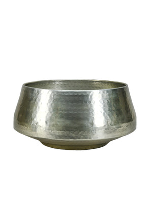 Silver Hammered Aluminum Cachepot, in 2 Sizes