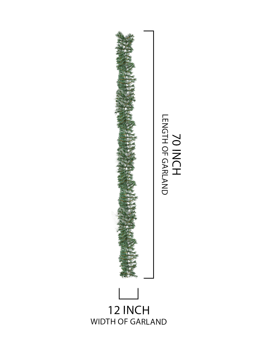 70" Pre-Lit Christmas Garland with 200 Warm White Lights