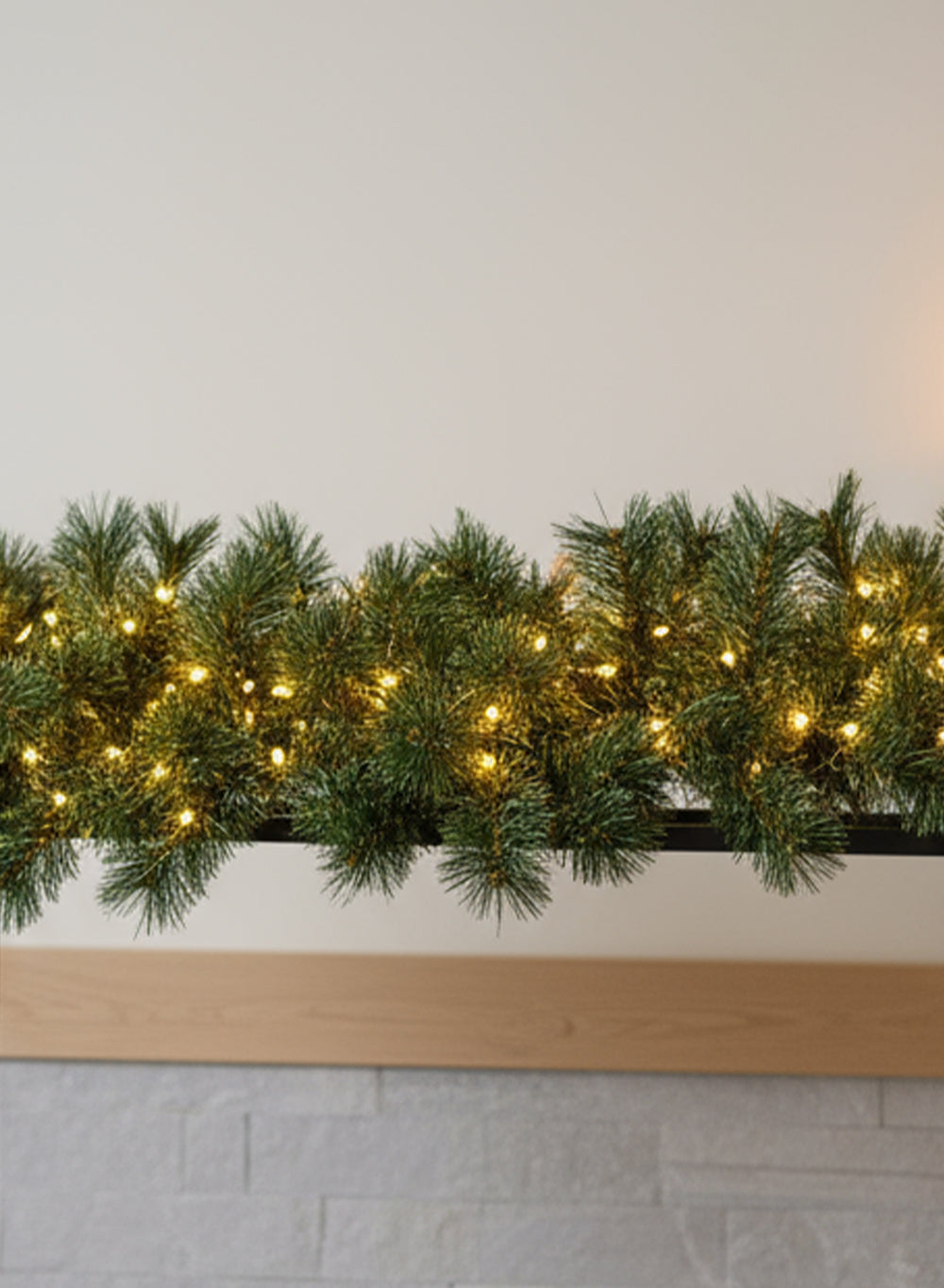 70" Pre-Lit Christmas Garland with 200 Warm White Lights