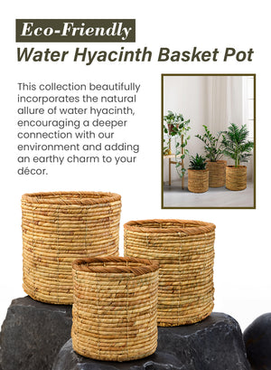 Eco-Friendly Water Hyacinth Collection - Pots Tray, Basket, and Vase