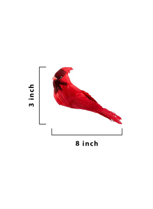 Feathered Artificial Red Cardinal Bird, Pack of 6- 8" Long X 2.5" Wide X 3" Tall