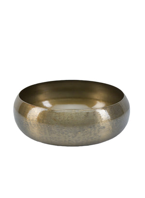 Vintage Gold Round Iron Bowl, in 2 Sizes