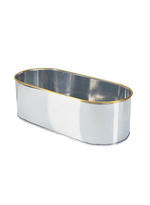 13" Luminous Steel Oval Planter