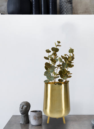 8" Gold Three Footed Planter
