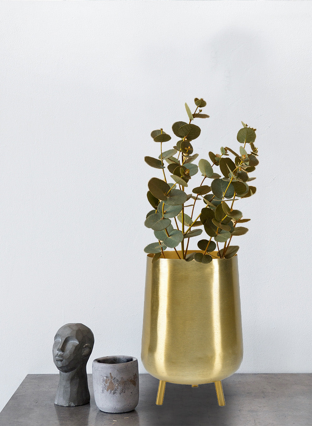 8" Gold Three Footed Planter