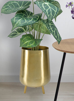 8" Gold Three Footed Planter