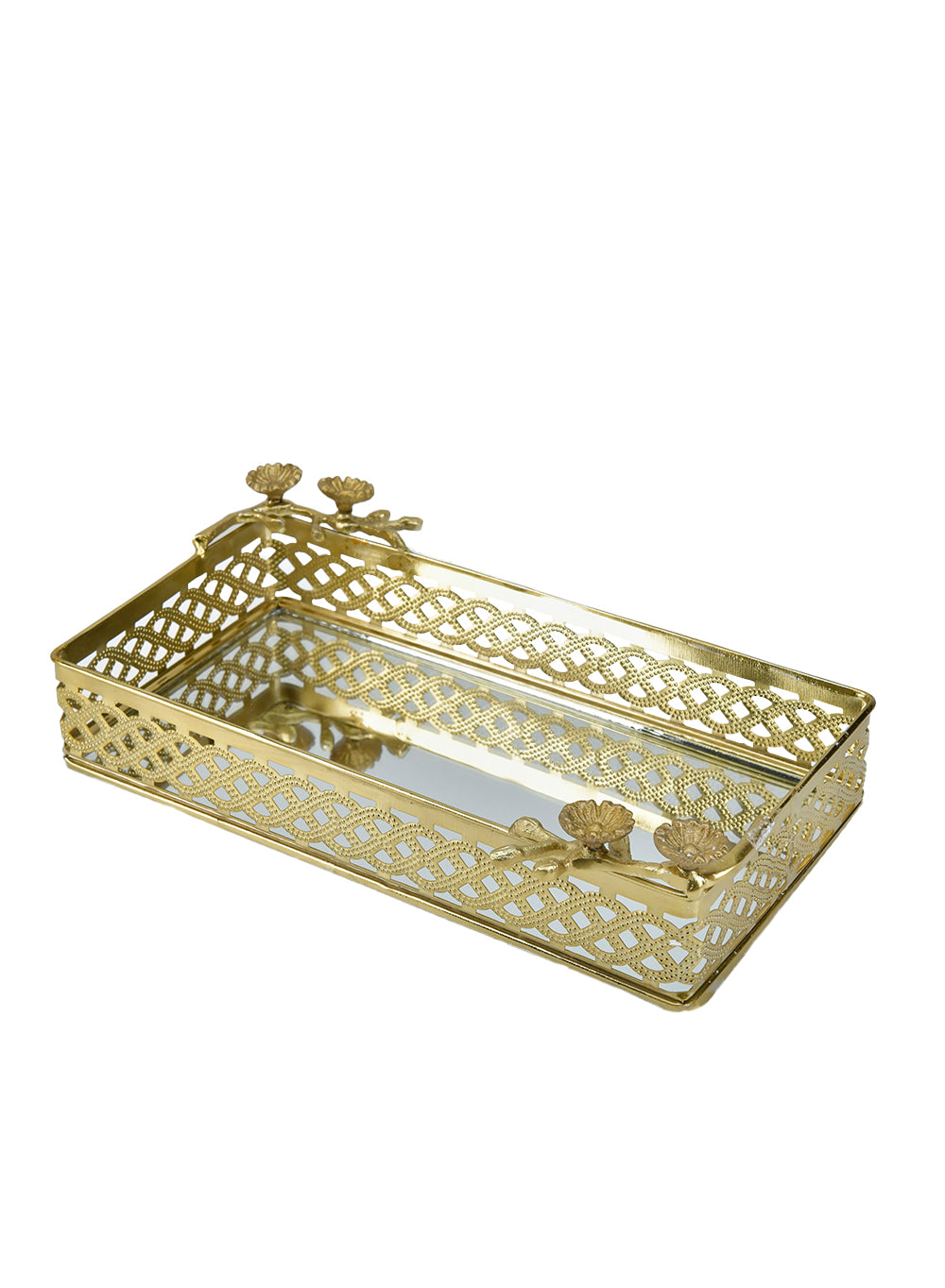 10" Gold Mirrored Vanity Tray