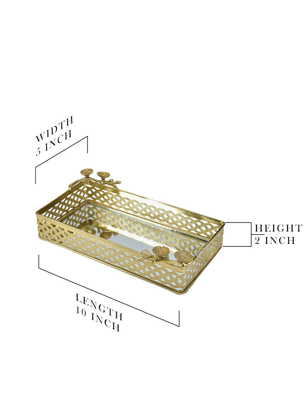 10" Gold Mirrored Vanity Tray