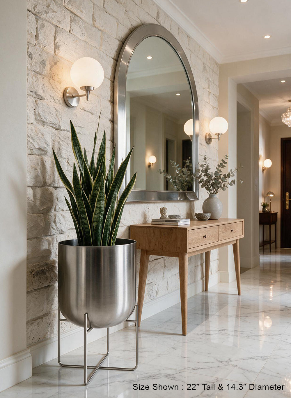 Gold/ Silver Planter with Detachable Metal Stand Collection
