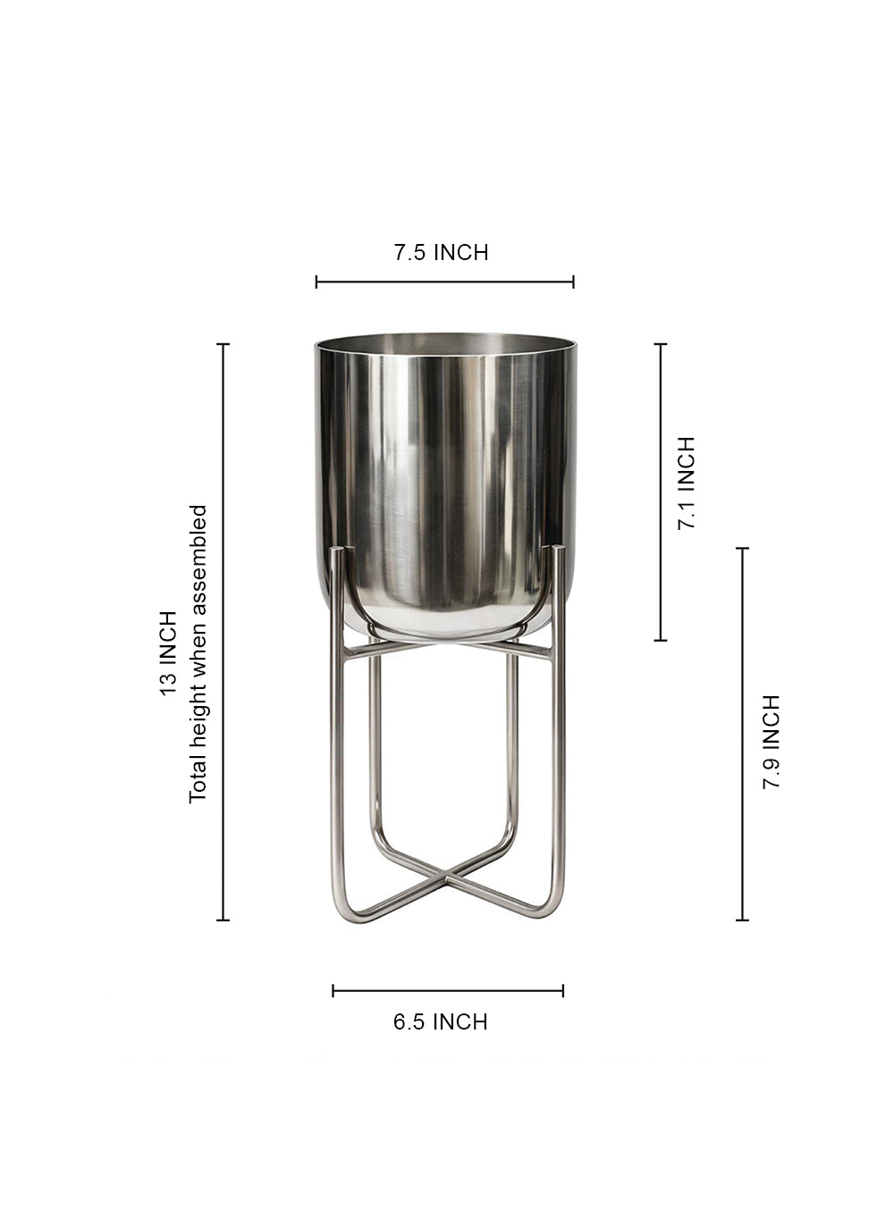 Gold/ Silver Planter with Detachable Metal Stand Collection