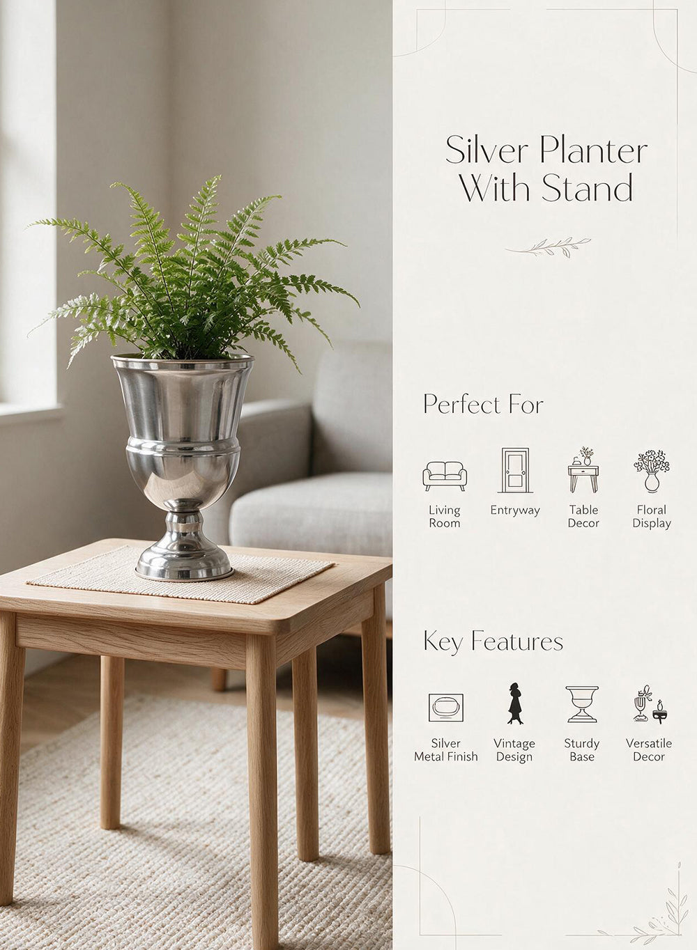 Decorative Gold & Silver Urn Vase Collection