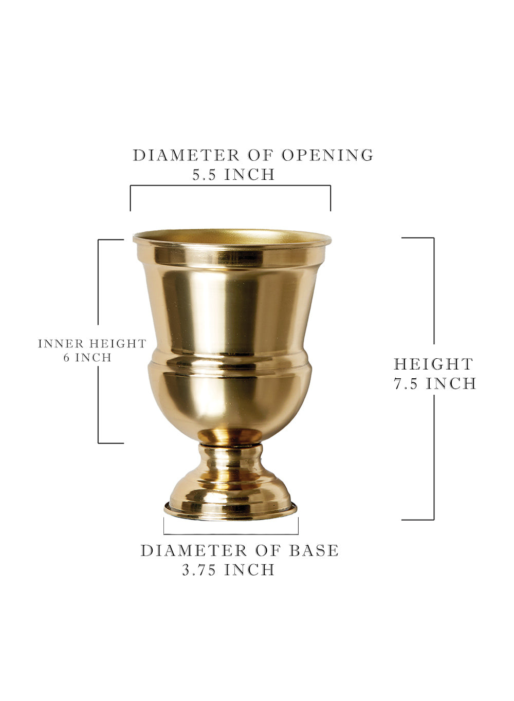 Decorative Gold Urn Vase, in 3 Sizes