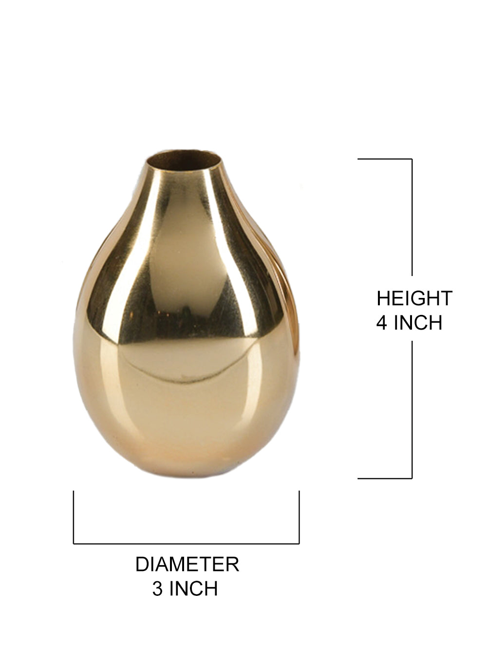 Pear-Shaped Gold Vase, Available in 2 Sizes