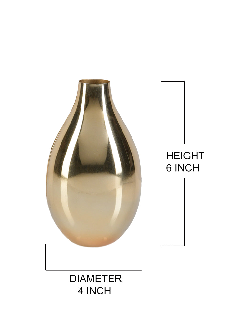 Pear-Shaped Gold Vase, Available in 2 Sizes