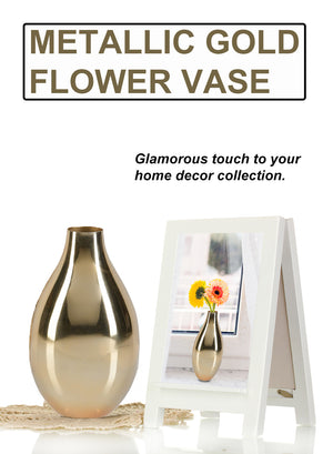 Pear-Shaped Gold Vase, Available in 2 Sizes