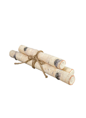 Artificial Birch Log, Pack of 18, Available in 2 Sizes