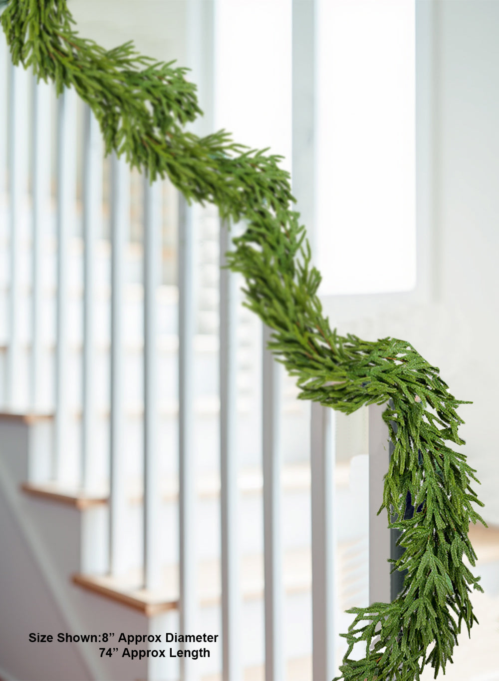 74" Evergreen Faux Pine Garland