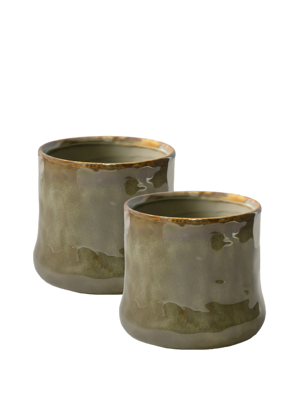 Verde Glaze Ceramic Cachepot Collection
